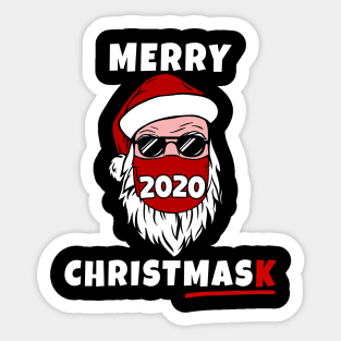 Merry Christmask 2020 Masked Santa For Christmas Pajamas Family Xmas Sticker